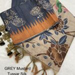 Tusser Silk Floral Print Saree